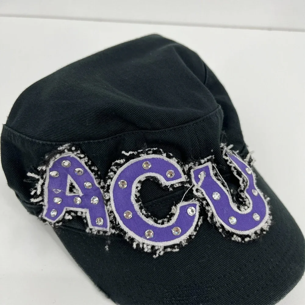 District Threads ACU Abilene Christian University Rhinestone Cadet Hat Black